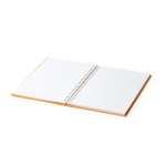 Blocco note A5 con anelli in plastica riciclata a quadretti color giallo vista dettaglio 2