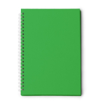 Blocco note A5 con anelli in plastica riciclata a quadretti color verde seconda vista