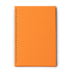 Blocco note A5 con anelli in plastica riciclata a quadretti color arancione seconda vista