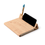 Blocco note A5 con supporto per cellulare e tappetino mouse, fogli lisci color naturale vista dettaglio 1