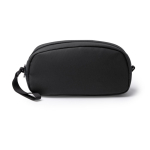 Necessaire in pelle sintetica con doppio scomparto e chiusura con cerniera color nero seconda vista