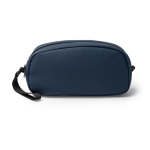 Necessaire in pelle sintetica con doppio scomparto e chiusura con cerniera color blu mare seconda vista