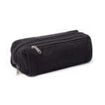 Necessaire in cotone riciclato con tasca esterna 300 g/m² color nero prima vista d'uso