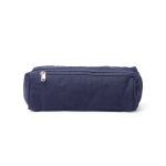 Necessaire in cotone riciclato con tasca esterna 300 g/m² color blu mare seconda vista
