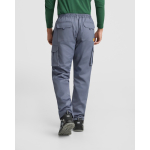 Pantalone in poliestere unisex multitasche 140 g/m² Roly Direct Warmor color grigio topo vista dettaglio 3