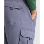 Pantalone in poliestere unisex multitasche 140 g/m² Roly Direct Warmor color grigio topo vista dettaglio 6