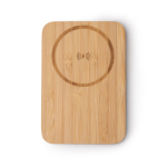 Power bank magnetico wireless in bambù con supporto 5.000 mAh color naturale seconda vista
