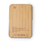 Power bank magnetico wireless in bambù con supporto 5.000 mAh color naturale vista dettaglio 4