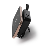 Power bank 3 in 1 con ricarica rapida wireless 15W 10.000 mAh color nero vista dettaglio 1