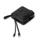 Power bank 3 in 1 con ricarica rapida wireless 15W 10.000 mAh color nero vista dettaglio 2