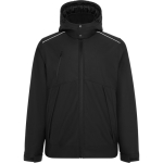 Parka termico sportivo imbottito con dettagli riflettenti Roly Emin color nero prima vista d'uso