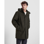 Parka unisex 3/4 con cappuccio rimovibile e zip Roly Direct Dome color nero vista dettaglio 1