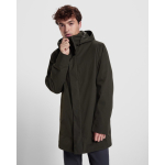 Parka unisex 3/4 con cappuccio rimovibile e zip Roly Direct Dome color nero vista dettaglio 2