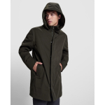 Parka unisex 3/4 con cappuccio rimovibile e zip Roly Direct Dome color nero vista dettaglio 3