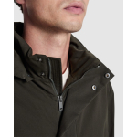 Parka unisex 3/4 con cappuccio rimovibile e zip Roly Direct Dome color nero vista dettaglio 4