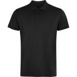 Polo unisex a manica corta in piqué con colletto a bottoni 210 g/m2 Roly Direct Wos color nero prima vista d'uso