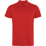 Polo unisex a manica corta in piqué con colletto a bottoni 210 g/m2 Roly Direct Wos color rosso prima vista d'uso