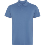 Polo unisex a manica corta in piqué con colletto a bottoni 210 g/m2 Roly Direct Wos color blu riviera prima vista d'uso