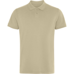 Polo unisex a manica corta in piqué con colletto a bottoni 210 g/m2 Roly Direct Wos color sabbia prima vista d'uso
