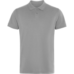 Polo unisex a manica corta in piqué con colletto a bottoni 210 g/m2 Roly Direct Wos color grigio chiaro prima vista d'uso
