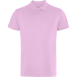 Polo unisex a manica corta in piqué con colletto a bottoni 210 g/m2 Roly Direct Wos color rosa chiaro prima vista d'uso