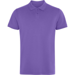 Polo unisex a manica corta in piqué con colletto a bottoni 210 g/m2 Roly Direct Wos color lilla prima vista d'uso