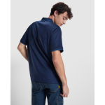 Polo tecnica a manica corta con rib a contrasto 200 g/m2 Roly Direct Sian color blu reale vista dettaglio 2