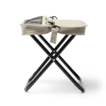 Sedia pieghevole compatta in poliestere con custodia e tasche color beige seconda vista