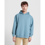 Felpa unisex oversize con cappuccio foderato 320 g/m2 Roly Direct Otto color blu grigiastro vista dettaglio 1