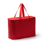 Borsa frigo familiare con interno isotermico e chiusura a zip 25L color rosso prima vista d'uso