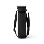 Borsa termica per bottiglia con tracolla regolabile e chiusura a zip 1 L color nero opaco seconda vista