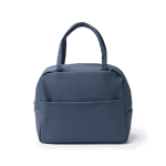 Borsa frigo con interno isotermico e tasca frontale in similpelle 8L color blu mare seconda vista