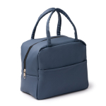 Borsa frigo con interno isotermico e tasca frontale in similpelle 8L color blu mare prima vista d'uso