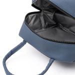 Borsa frigo con interno isotermico e tasca frontale in similpelle 8L color blu mare vista dettaglio 1