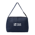 Borsa frigo in tessuto denim con interno isotermico e manico con fibbia vista principale