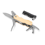 Multitool 5 in 1 con corpo in bambù e acciaio inox color naturale vista dettaglio 5