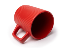 Tazza in ceramica 320 ml con esterno opaco e design scanalato color rosso vista dettaglio 1