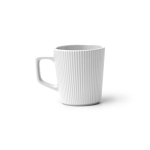 Tazza in ceramica 320 ml con esterno opaco e design scanalato color bianco seconda vista