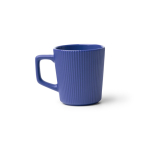 Tazza in ceramica 320 ml con esterno opaco e design scanalato color blu mare seconda vista