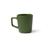 Tazza in ceramica 320 ml con esterno opaco e design scanalato color verde scuro seconda vista