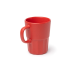 Tazza in ceramica con finitura opaca e interno abbinato 450 ml color rosso prima vista d'uso