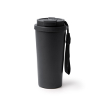 Bicchiere termico in acciaio inox con coperchio antigoccia 500ml color nero seconda vista