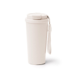 Bicchiere termico in acciaio inox con coperchio antigoccia 500ml color beige seconda vista