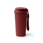Bicchiere termico in acciaio inox con coperchio antigoccia 500ml color rosso scuro seconda vista