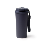 Bicchiere termico in acciaio inox con coperchio antigoccia 500ml color blu mare seconda vista