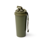 Bicchiere termico in acciaio inox con coperchio antigoccia 500ml color verde scuro prima vista d'uso