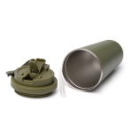 Bicchiere termico in acciaio inox con coperchio antigoccia 500ml color verde scuro vista dettaglio 2