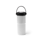 Bicchiere termico in acciaio inox con cannuccia e dosatore 600 ml color bianco seconda vista