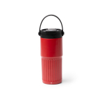 Bicchiere termico in acciaio inox con cannuccia e dosatore 600 ml color rosso scuro seconda vista