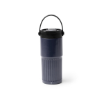 Bicchiere termico in acciaio inox con cannuccia e dosatore 600 ml color blu mare seconda vista